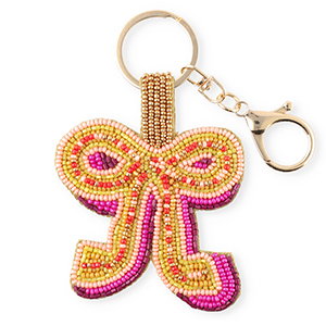Schl&uuml;sselanh&auml;nger Bow Gold-peach pink-ochre yellow