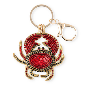 Schl&uuml;sselanh&auml;nger Crab Gold-red-black