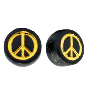 Acryl Buchstaben peace Black-gold