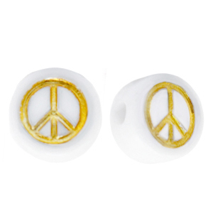 Acryl Buchstaben peace White-gold