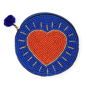 Geldb&ouml;rse Round with Heart Dark blue-red-gold-black