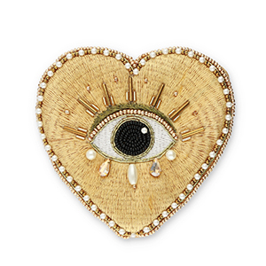 Geldb&ouml;rse Heart with Eye of Providence Gold-white-black