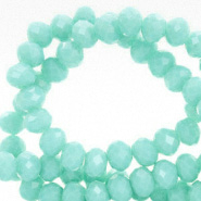 Facetten Top Glas Perlen 8x6mm Rondellen Turquoise-pearl shine coating