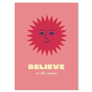 BY31&reg; Karten f&uuml;r Schmuck "Believe in the magic" Red-coral pink-yellow-blue