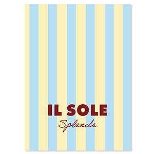 BY31&reg; Karten f&uuml;r Schmuck "Il sole splende" Yellow-light blue-mahogany red