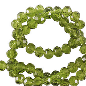 Facetten Top Glas Perlen 4x3mm Rondellen Dark green