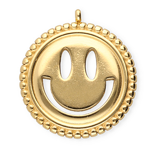 BY31&reg; Anh&auml;nger aus Stainless Steel - Rostfreiem Stahl Smiley Gold