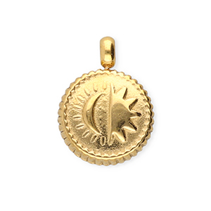 BY31&reg; Anh&auml;nger aus Stainless Steel - Rostfreiem Stahl Round with Sun & Moon Gold