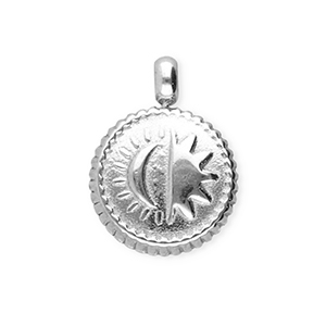 BY31&reg; Anh&auml;nger aus Stainless Steel - Rostfreiem Stahl Round with Sun & Moon Silver