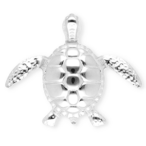 Statement Broschen aus Stainless Steel - Rostfreiem Stahl Turtle Silver