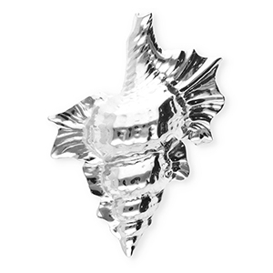 Statement Broschen aus Stainless Steel - Rostfreiem Stahl Shell Silver