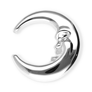 Statement Broschen aus Stainless Steel - Rostfreiem Stahl Moon Silver