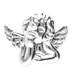 Statement Broschen aus Stainless Steel - Rostfreiem Stahl Angel Silver