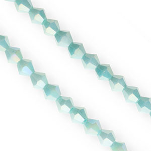 Facetten Top Glas Perlen Bicone 6&nbsp;mm Aqua green-AB coating