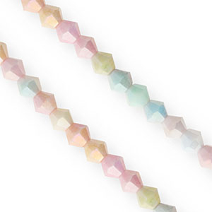 Facetten Top Glas Perlen Bicone 6&nbsp;mm Multicolour pastel-AB coating