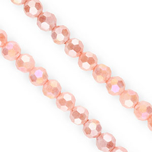 Facetten Top Glas Perlen Round 6&nbsp;mm Salmon pink-AB coating