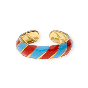 Stainless Steel - Rostfrei Stahl Ringe Gold-red-blue
