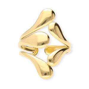 Stainless Steel - Rostfrei Stahl Ringe Drops Gold