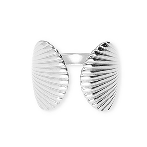 Stainless Steel - Rostfrei Stahl Ringe Shells Silver