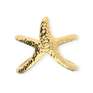 Stainless Steel - Rostfrei Stahl Ringe Starfish Gold