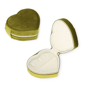 Schmuckschatulle f&uuml;r die Reise Heart Olive green