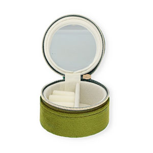 Schmuckschatulle f&uuml;r die Reise mit Spiegelchen Round Olive green