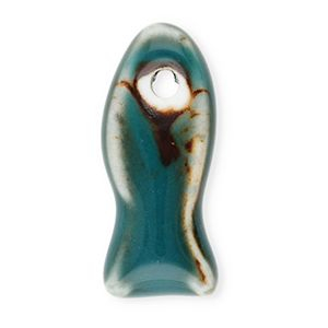 Keramik Perlen Fish Dark teal blue-brown