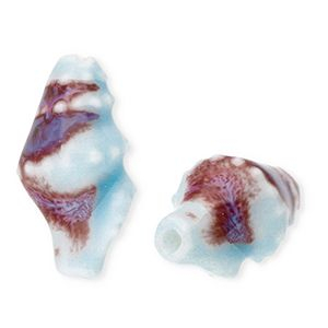 Keramik Perlen Whelk Light blue-brown