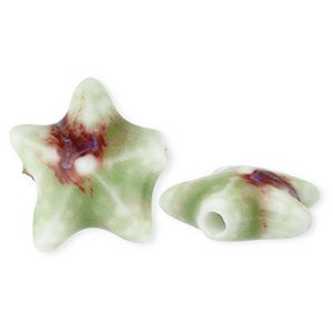Keramik Perlen Starfish Light green-brown