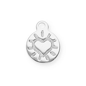 Anh&auml;nger aus Stainless Steel - Rostfreiem Stahl Round with Heart Silver