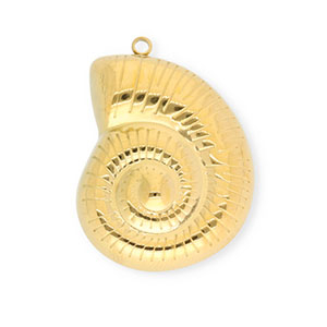 Anh&auml;nger aus Stainless Steel - Rostfreiem Stahl Shell Gold