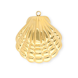 Anh&auml;nger aus Stainless Steel - Rostfreiem Stahl Shell Gold