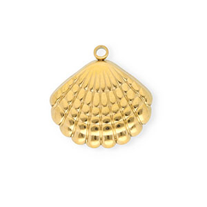 Anh&auml;nger aus Stainless Steel - Rostfreiem Stahl Shell Gold