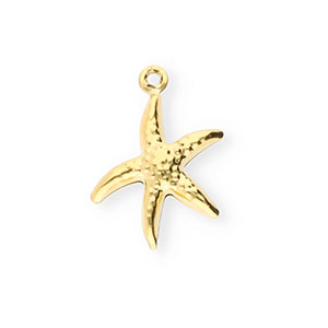Anh&auml;nger aus Stainless Steel - Rostfreiem Stahl Starfish Gold