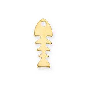 Anh&auml;nger aus Stainless Steel - Rostfreiem Stahl Fishbone Gold