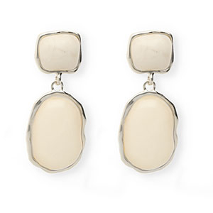Musthave Ohrringe&nbsp;/&nbsp;Ohrstecker mit Rostfrei Stahl-Stecker Silver-beige