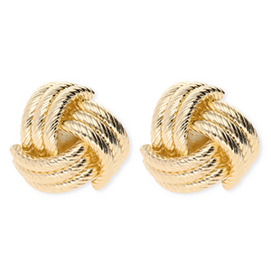 Statement-Ohrringe&nbsp;/&nbsp;Ohrstecker Monkey's Fist mit Rostfrei Stahl-Stecker Gold