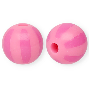 12 mm Perlen aus Acryl mit Streifen Light pink-pink