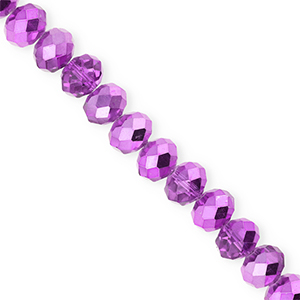 Facetten Top Glas Perlen 8x6&nbsp;mm Rondellen Purple-pearl shine coating