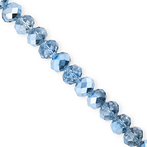 Facetten Top Glas Perlen 8x6&nbsp;mm Rondellen Blue-pearl shine coating