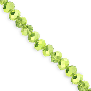 Facetten Top Glas Perlen 8x6&nbsp;mm Rondellen Green-pearl shine coating
