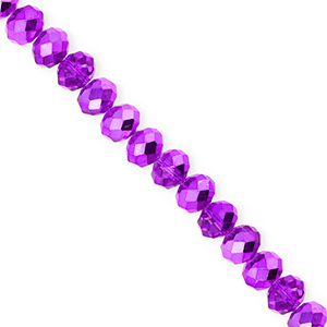 Facetten Top Glas Perlen 6x5&nbsp;mm Rondellen Dark purple-pearl shine coating