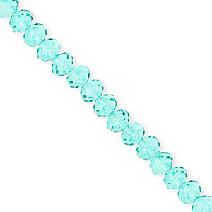 Facetten Top Glas Perlen 6x5&nbsp;mm Rondellen Turquoise green