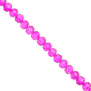 Facetten Top Glas Perlen 6x5&nbsp;mm Rondellen Fuchsia pink