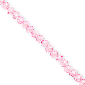 Facetten Top Glas Perlen 6x5&nbsp;mm Rondellen Light pink