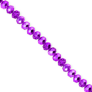 Facetten Top Glas Perlen 4x3&nbsp;mm Rondellen Dark purple-pearl shine coating