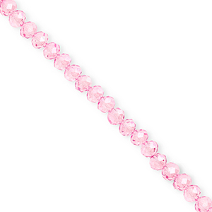 Facetten Top Glas Perlen 4x3&nbsp;mm Rondellen Light pink