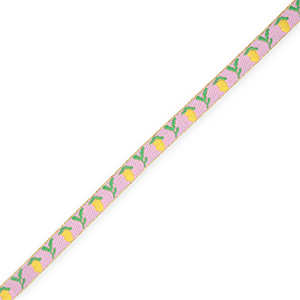 BY31&reg; Schmucktextband Lemon Orchid pink-yellow-green-gold