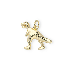 TQ Metall Brass Anh&auml;nger Dinosaur Gold