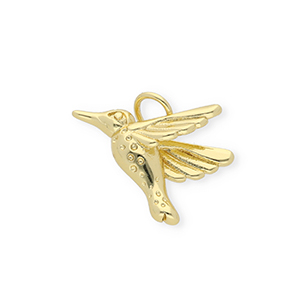 TQ Metall Brass Anh&auml;nger Hummingbird Gold